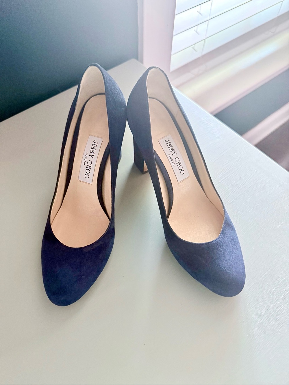 Jimmy Choo Blue Suede Heels